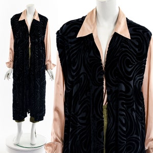 Black Burnout Silk Duster Vest Boho