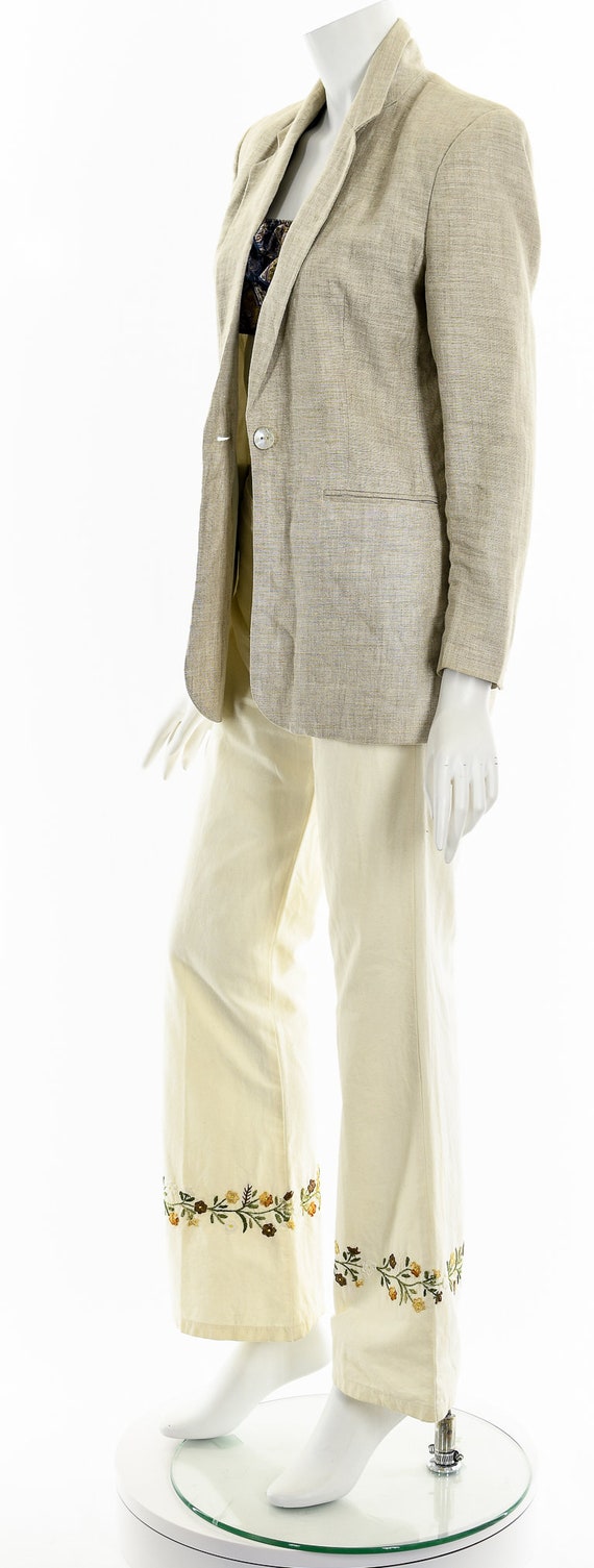 Beige Linen Suit Jacket - image 10