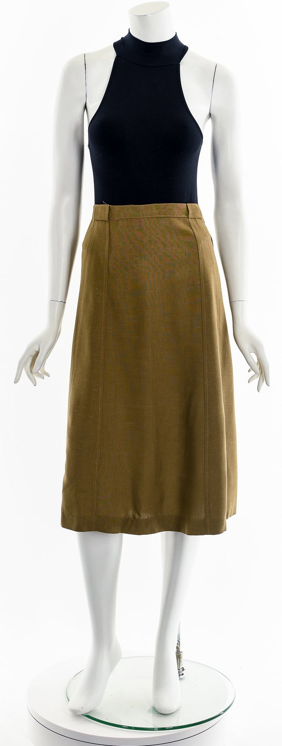 50s Chestnut Brown A-Line Skirt - image 4