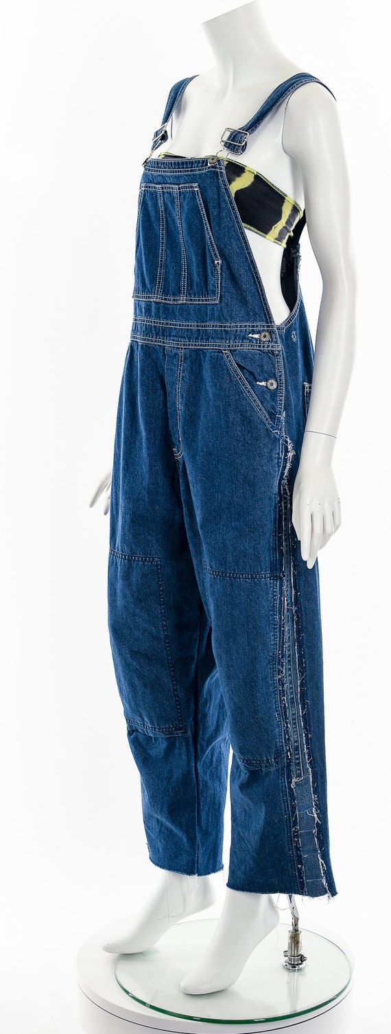 Distressed Patchwork Denim Overalls - image 10