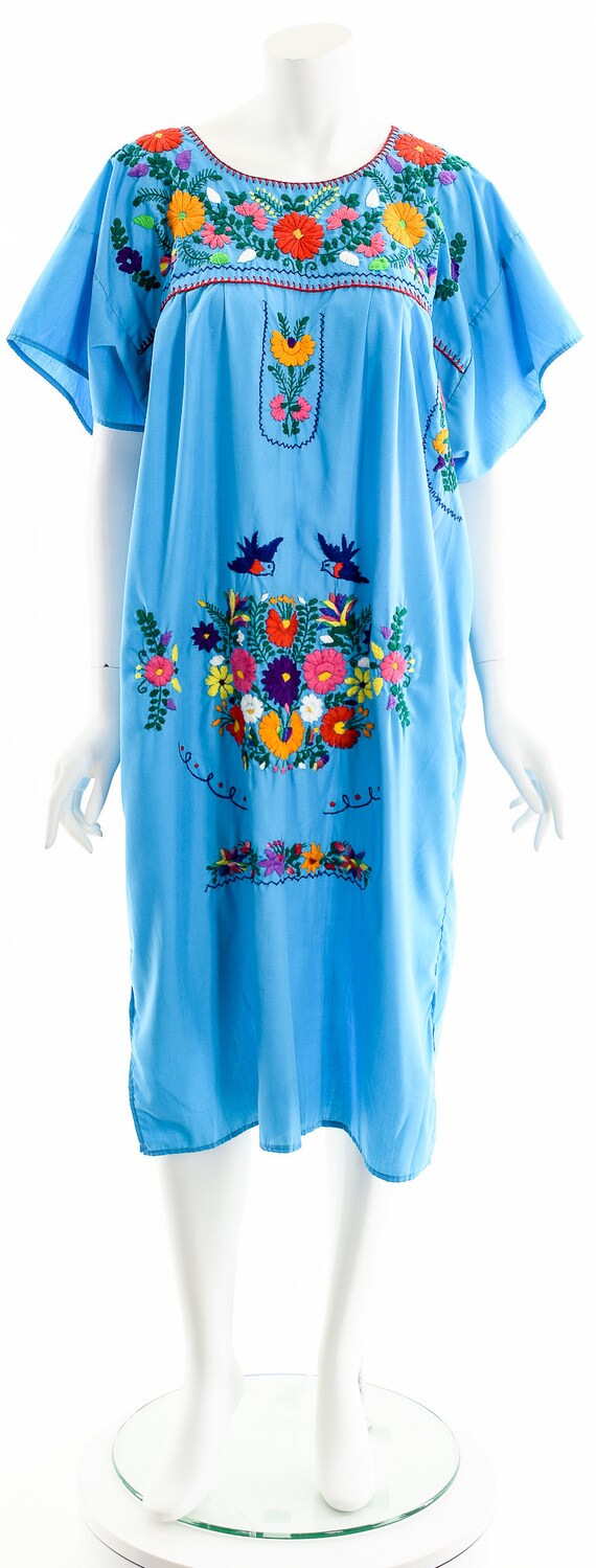 Hand Embroidered Flower and Bird Dress - image 4