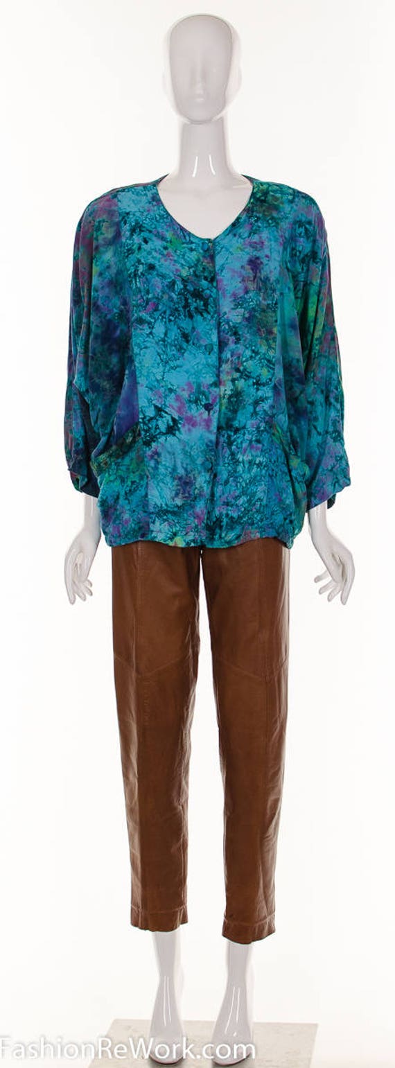Ocean Blue BATIK Cocoon Jacket - image 5