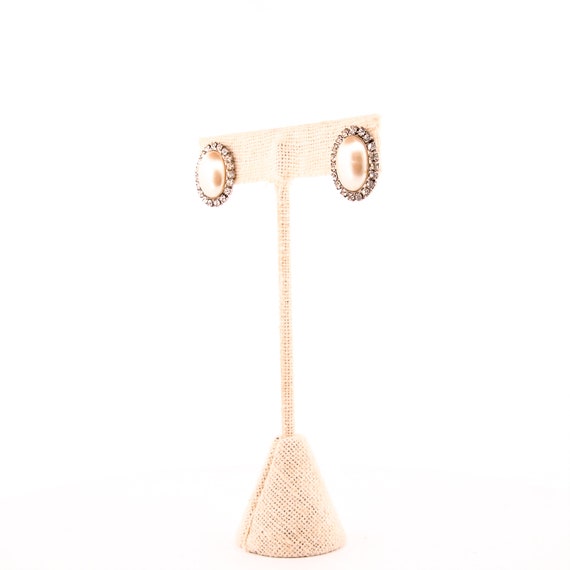 Pearl + Rhinestone Statement Earrings - image 2