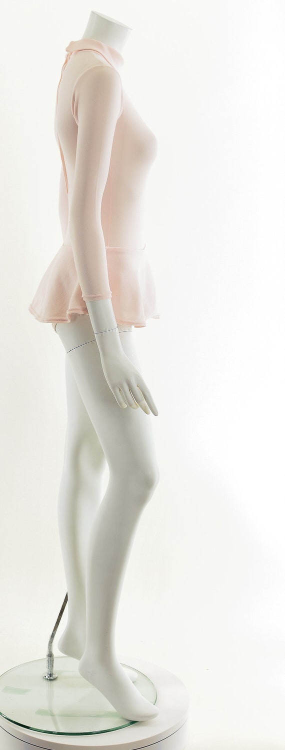 Baby Pink Bodysuit,70s Turtleneck Bodysuit,Vintag… - image 5