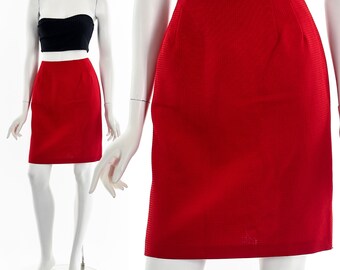 Cherry Red Pencil Mini Skirt