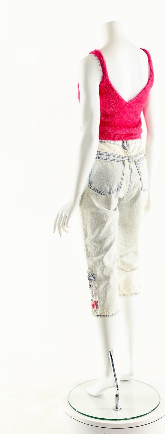 Acid Wash Jeans,High Waist Capris,Bow Tie Pants,8… - image 7