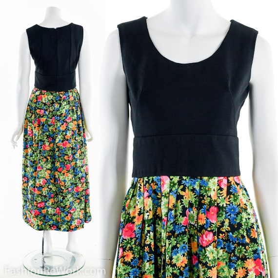 60's Dress, Floral Dress, Maxi Dress, Spring Dress