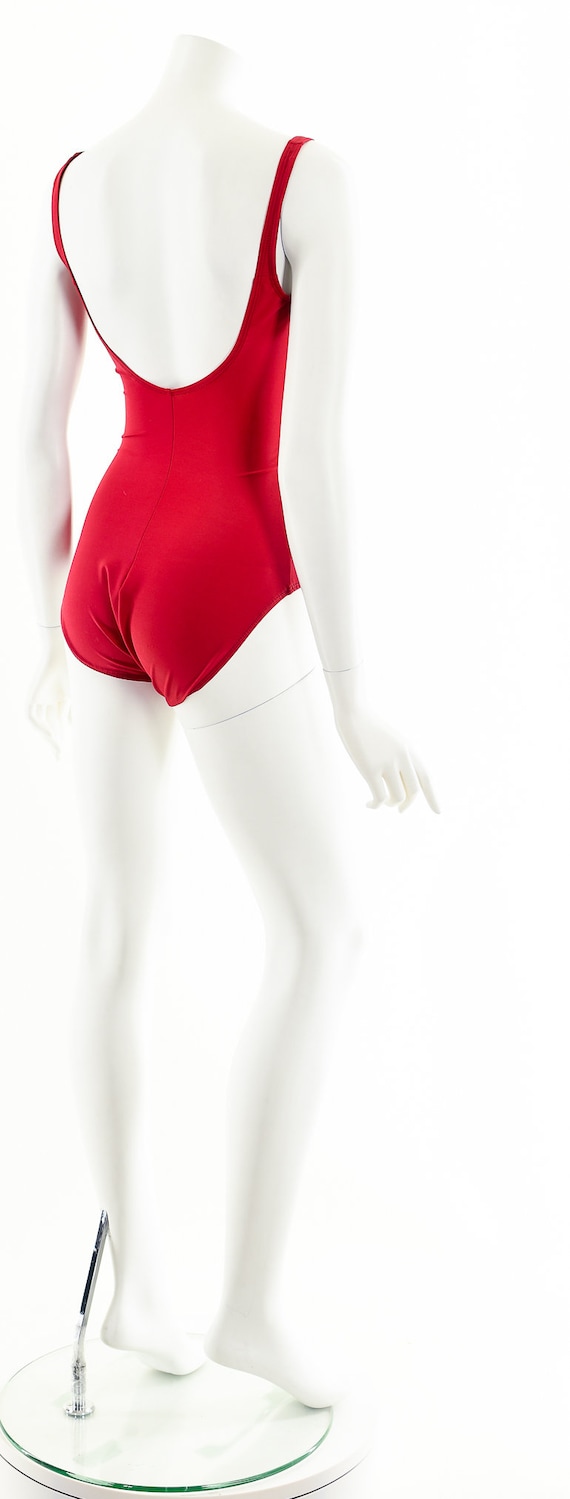 red bathing suit,red one piece,red vintage suit,6… - image 6