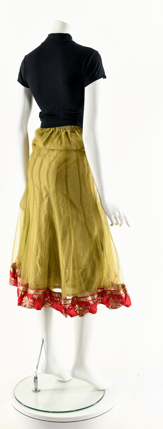 Bohemian Midi Skirt,Vintage Boho Skirt,Tulle Ethn… - image 6