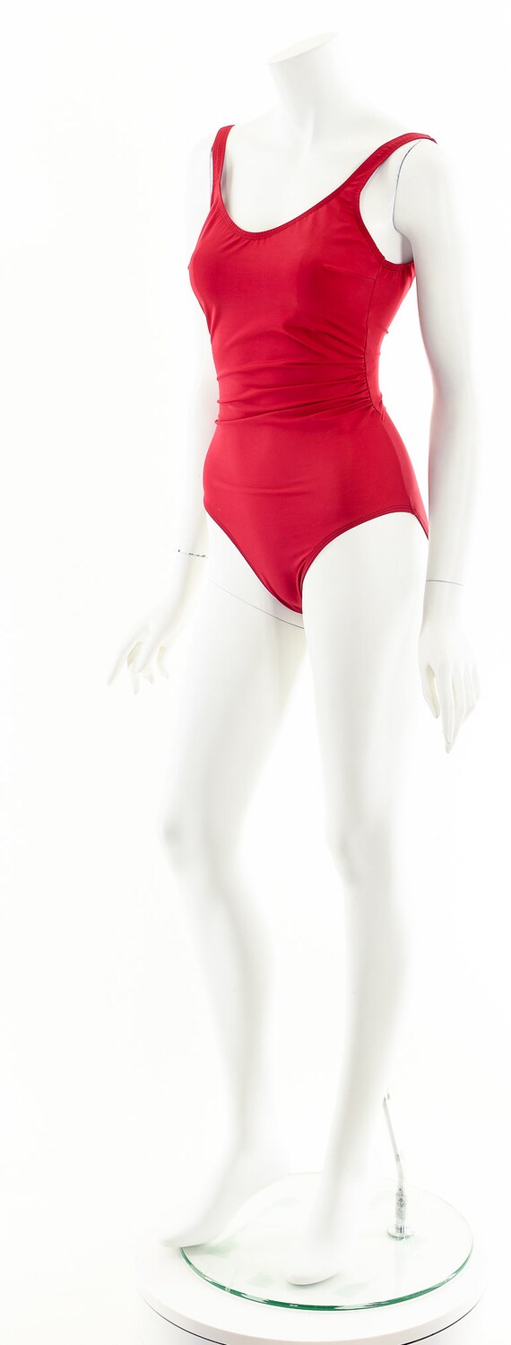 red bathing suit,red one piece,red vintage suit,6… - image 10