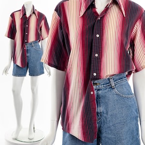 Ombre Striped Soft Cotton Button Down Shirt