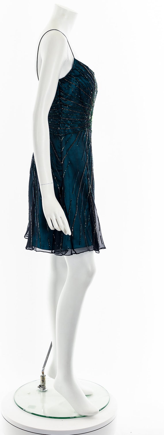 Moody Blue Sequin Silk Dress - image 5