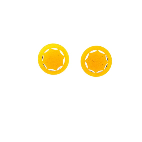 Mod Sun Disc Yellow 60s Earrings - image 1