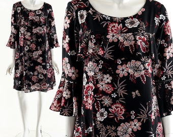 Whimsigoth Bell Sleeve 90s Grunge Dress