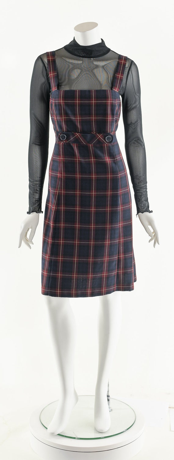 Suspender Plaid Dress,Preppy Tartan Dress,Vintage… - image 4