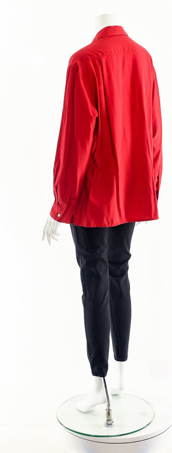 Red Button Down Blouse - image 8