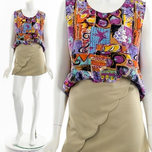 Multicolored Abstract Star Printed Cotton Tank