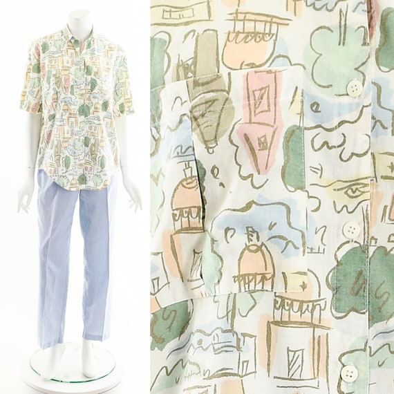 Architectural Print Button Down - image 1