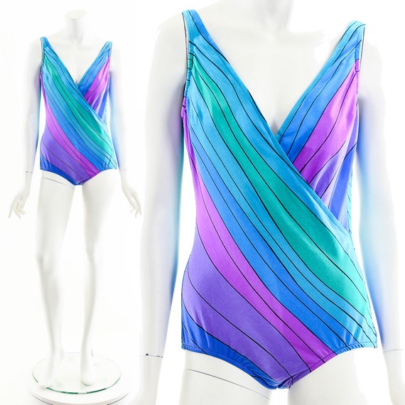 70s Cool Tone One Piece Swimsuit - image 2