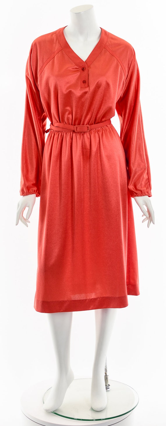 Peach Satin Raglan Dress - image 4