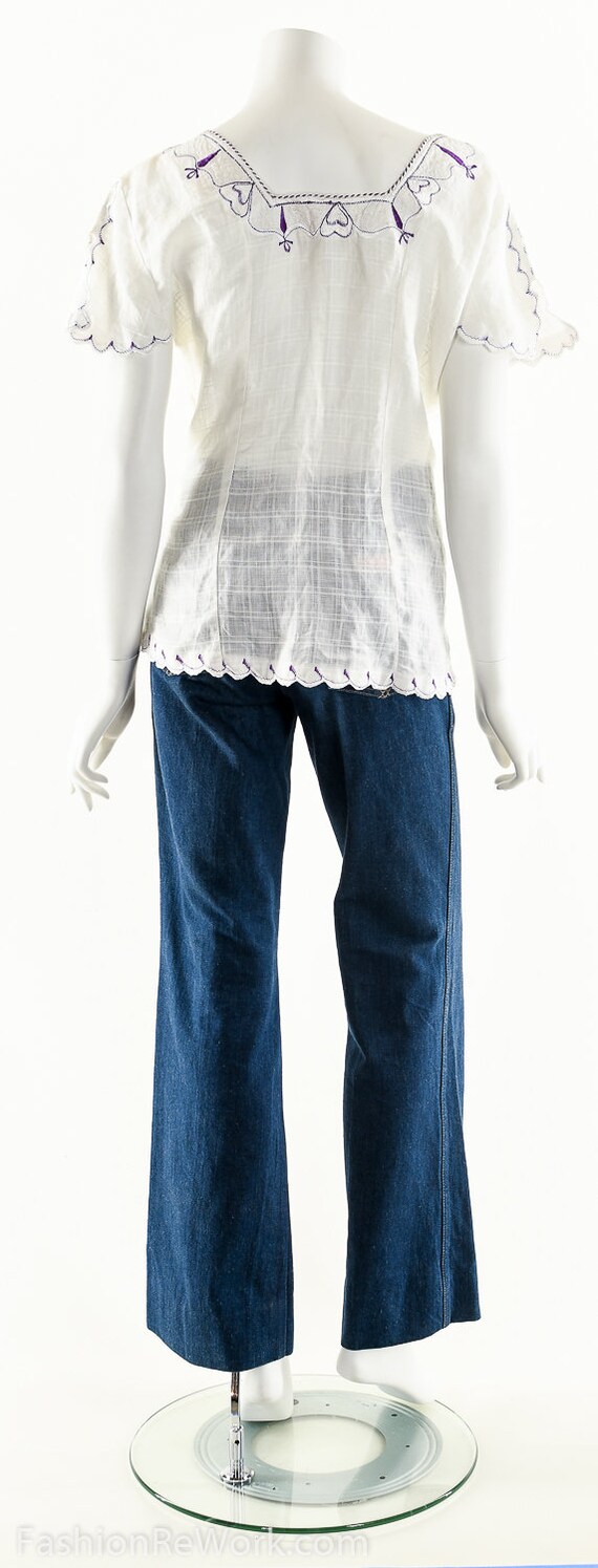 Butterfly Patchwork Boho Blouse - image 7