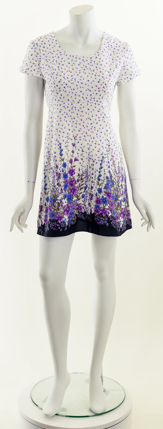 Purple Floral Print Baby Doll Dress - image 4