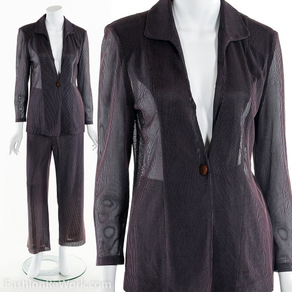 Minimalist Suit, MESH SUIT, Two Piece Suit, Auber… - image 2