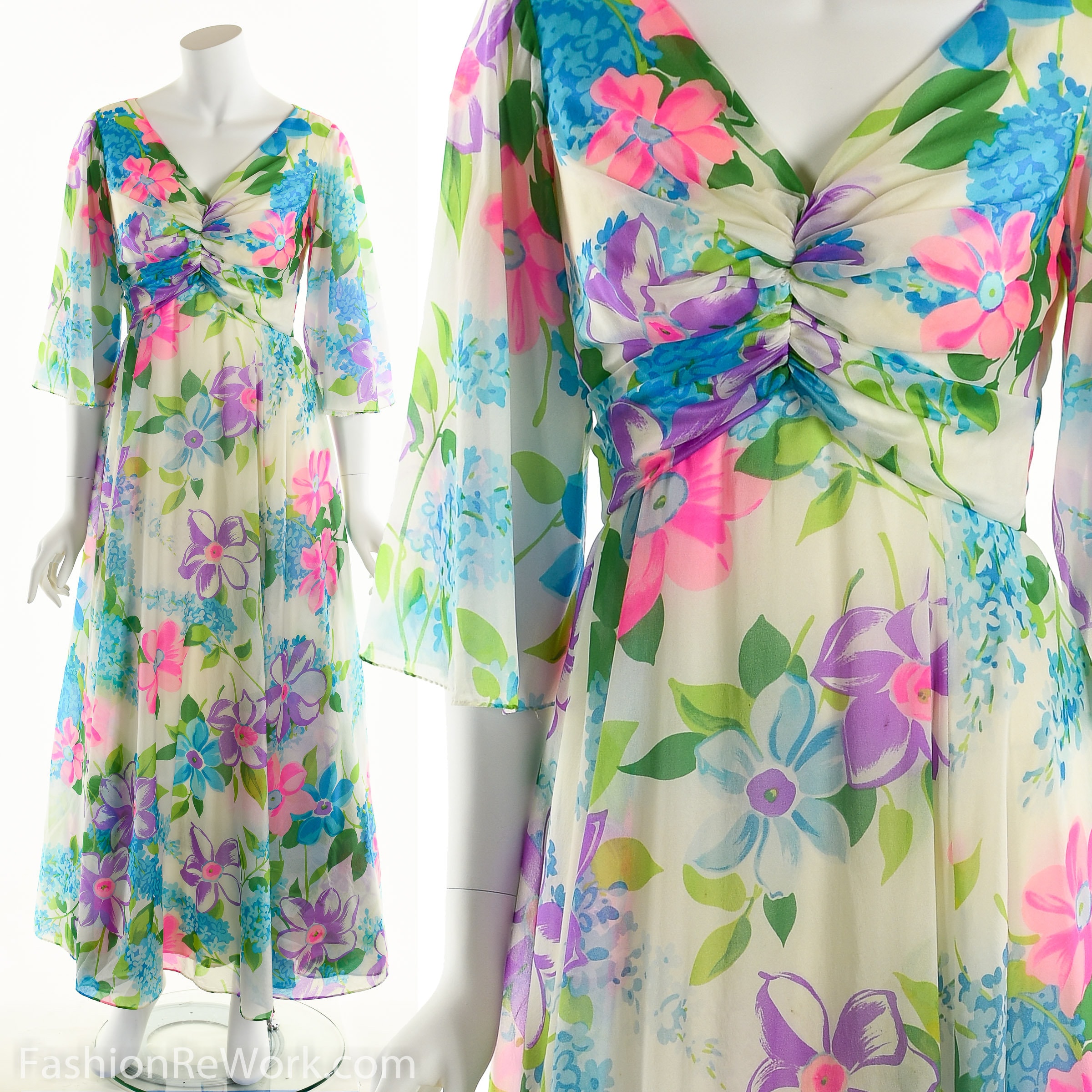 Neon chiffon dress Clearance