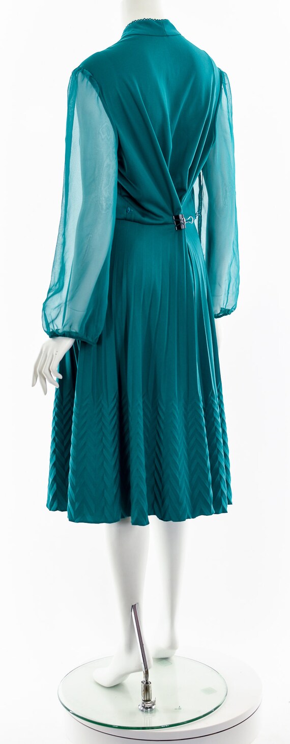 Emerald Green Knife Pleat Dress - image 8