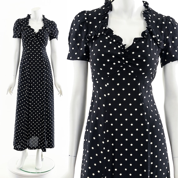 Polka Dot Maxi Dress,30s Inspired Dress,Vintage 3… - image 1