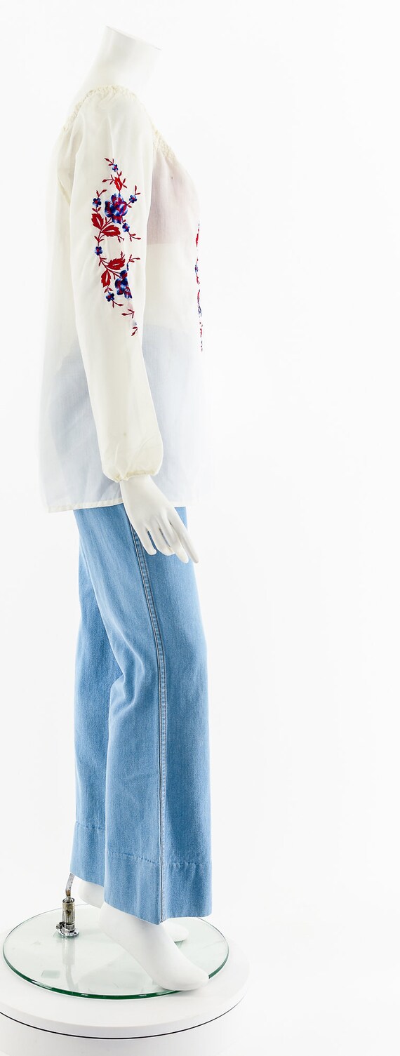 Hungarian Embroidered Bohemian Blouse - image 5