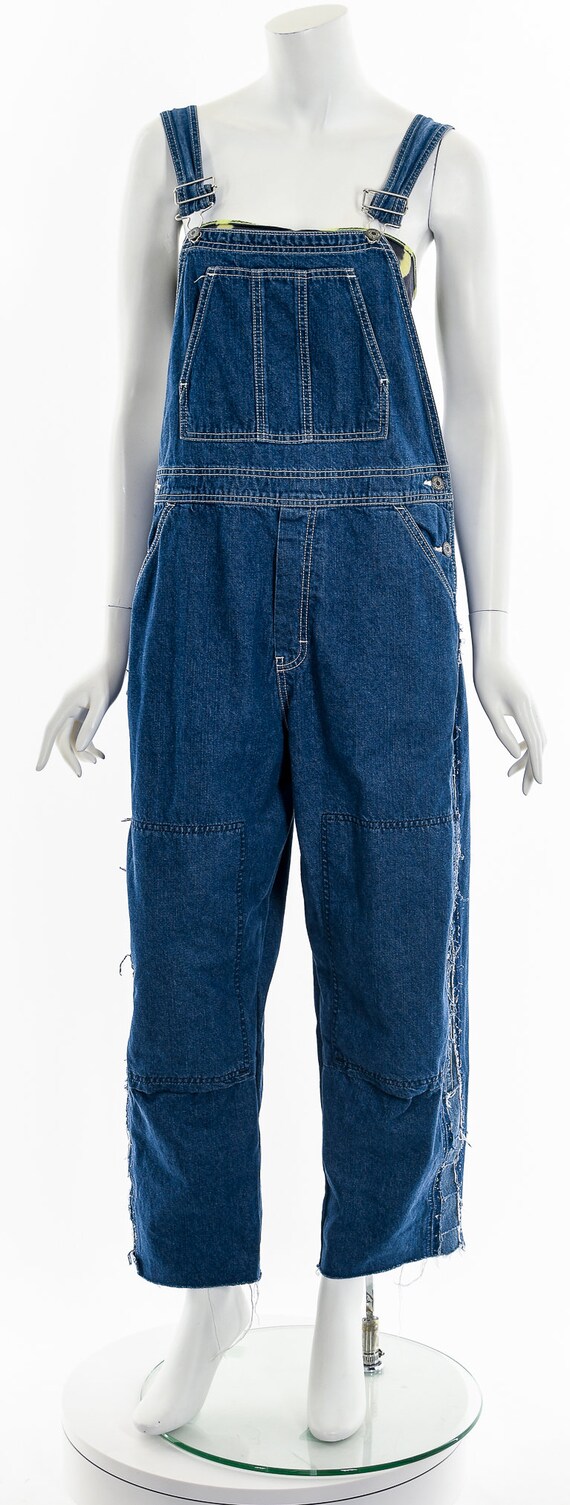 Distressed Patchwork Denim Overalls - image 4