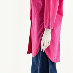 Hot Pink Cotton Oversized Blazer Jacket image 9