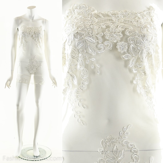 White Lace Dress,Sheer Lace Dress,Lace Appplique D