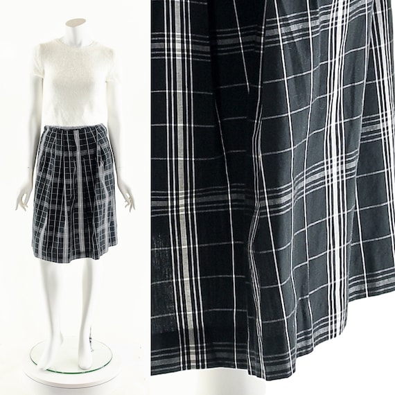 Plaid Schoolgirl Skirt,Vintage Pleated Skirt,High… - image 1