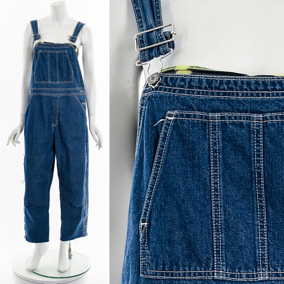 Distressed Patchwork Denim Overalls