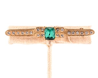 Emerald Flight of Fancy Aviator Art Deco Pin