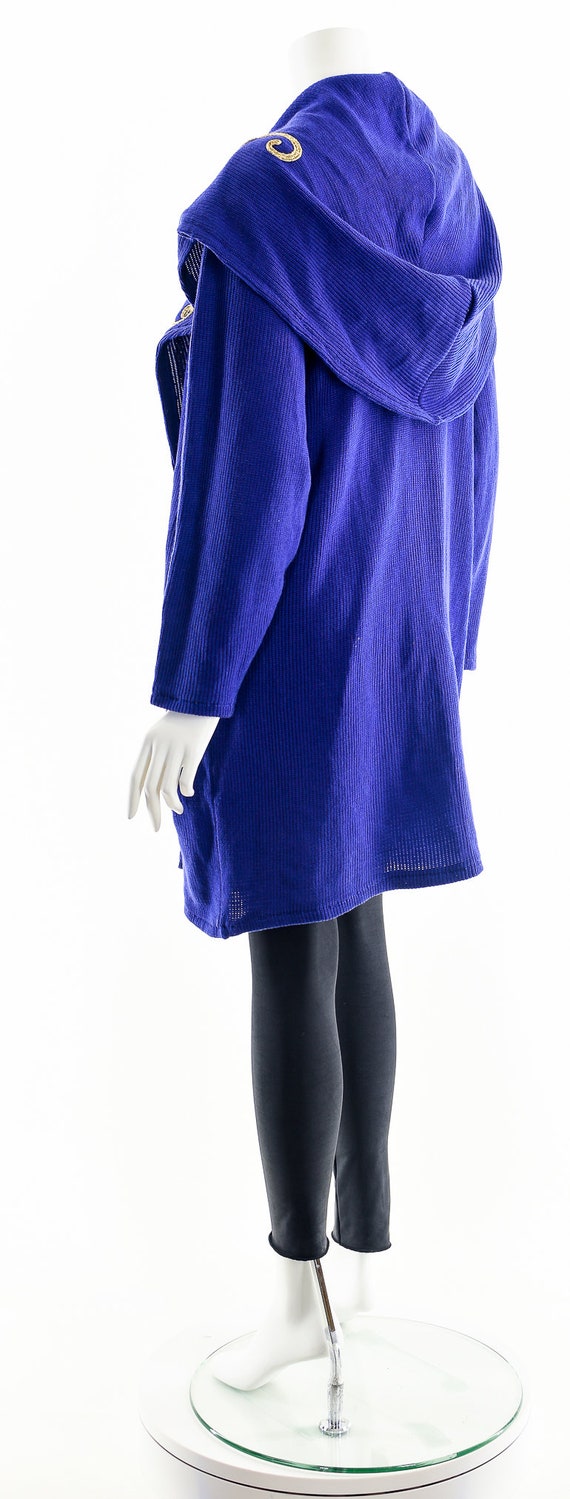 Purple Duster Coat,Knit Duster Jacket,Huge Hood J… - image 8