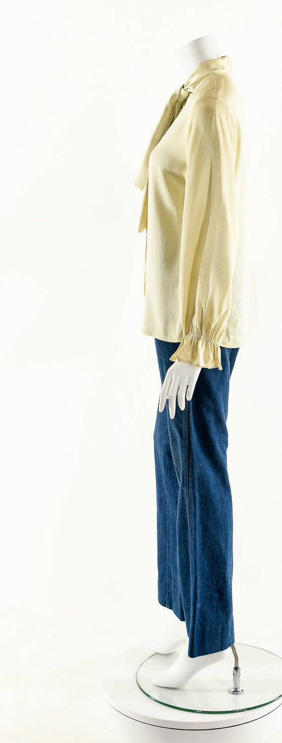 Cream Pirate's Blouse,50s Satin Crepe Blouse,Vint… - image 9