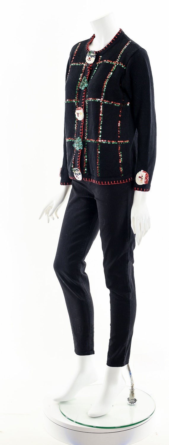 90s Black "Ugly" Christmas Sweater - image 10