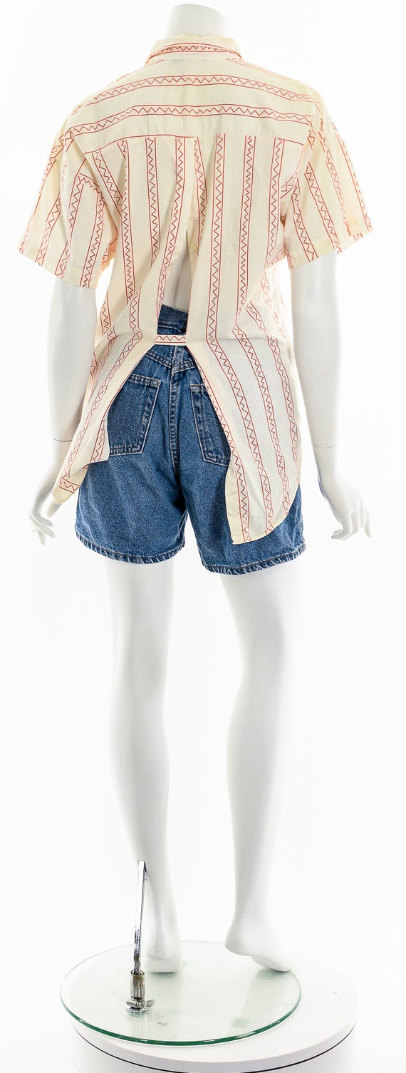 Tribal Zig Zag Open Back Button Down Top - image 7