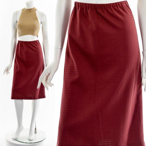 Cranberry Dark Red Knee Length Skirt