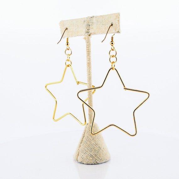 Gold Star Statement Earrings - image 6