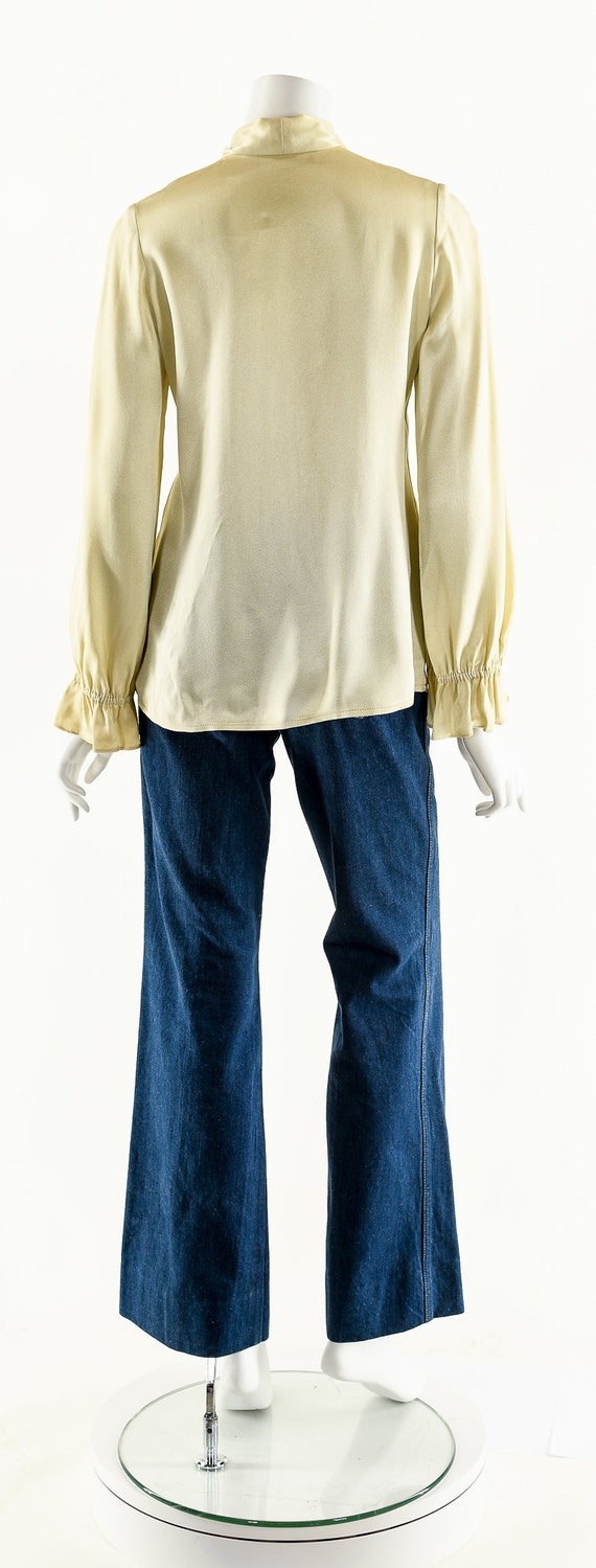 Cream Pirate's Blouse,50s Satin Crepe Blouse,Vint… - image 7