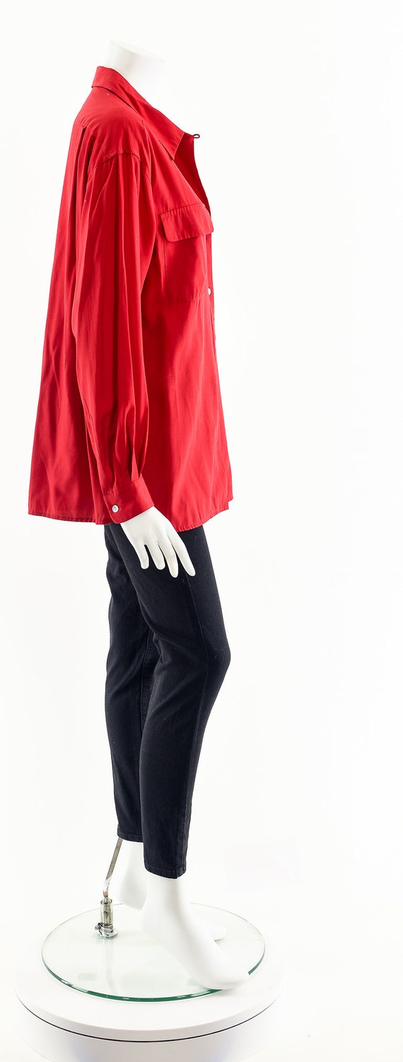 Red Button Down Blouse - image 5