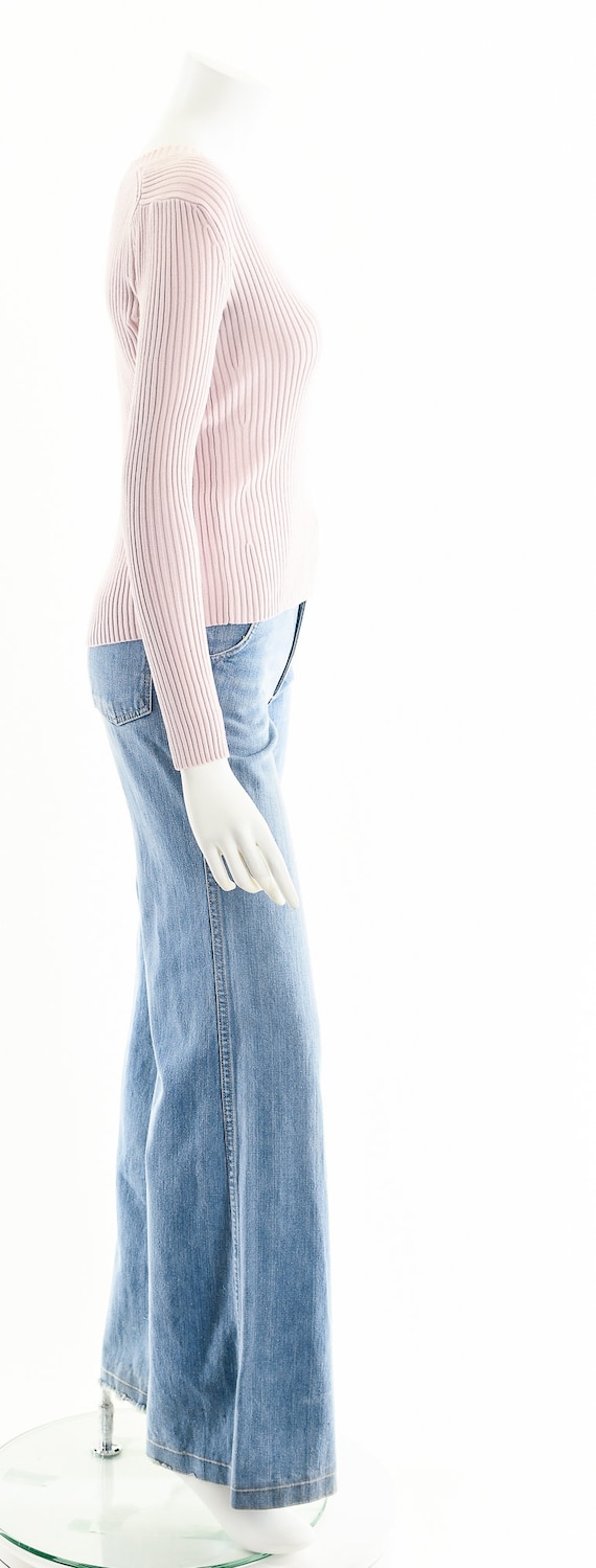 Y2K Baby Pink Ribbed sweater,90s Pink Ribbed Sweater,… Gem