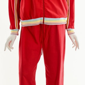 Red Rainbow Track Suit,Vintage Rainbow Jumpsuit,70s Inspired Two Piece,Juicy Couture Inspired,Juicy Couture Track Suit,Vintage Loungewear image 4