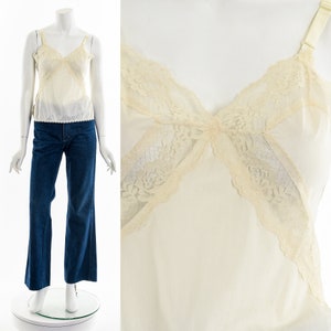 Lace Inset Lingerie Tank Top