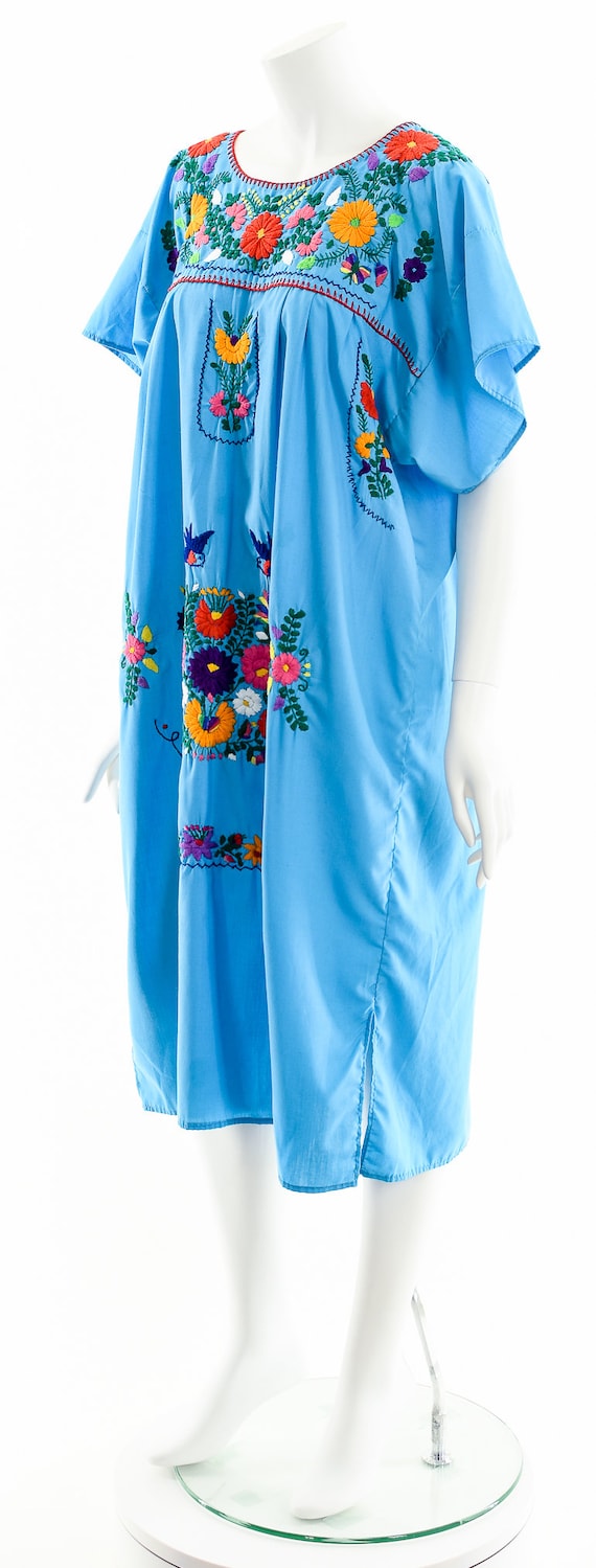 Hand Embroidered Flower and Bird Dress - image 10