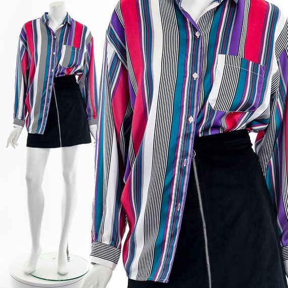 Rainbow Colorful Striped Blouse